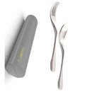 Eco Travel Set, 2 Piece Utensil Plus Case, Silver Eco Travel Set, 2 Piece Utensil Plus Case, Silver
