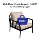 3-Piece Modern Conversation Set: Aluminum Patio Club Chairs with Plush Cushions & Marble-Look Side Table 3-Piece Modern Conversation Set: Aluminum Patio Club Chairs with Plush Cushions & Marble-Look Side Table