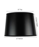 12"W x 8"H Hardback Shallow Drum Lamp Shade Black 12"W x 8"H Hardback Shallow Drum Lamp Shade Black