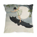 "Fairy Riding a Bat" Outdoor Throw Pillows "Fairy Riding a Bat" Outdoor Throw Pillows
