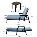 3-Piece Modern Patio Chaise Lounge Set with Plush Cushions, and Adjustable Backrests with Table 3-Piece Modern Patio Chaise Lounge Set with Plush Cushions, and Adjustable Backrests with Table