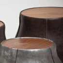 Plateau Tall Leather Sıde Table Plateau Tall Leather Sıde Table