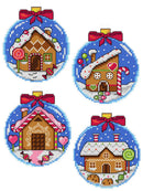 "Gingerbread Houses Baubles dark blue" 169CS Counted Cross-Stitch Kit "Gingerbread Houses Baubles dark blue" 169CS Counted Cross-Stitch Kit