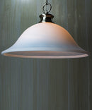 16"W Plug In Swag Milky White Glass Pendant Light Polished Nickel Finish 16"W Plug In Swag Milky White Glass Pendant Light Polished Nickel Finish