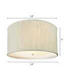 18"W Moderne Flush Mount Conversion Kit  Textured Oatmeal  Shallow Drum Lampshade 18"W Moderne Flush Mount Conversion Kit  Textured Oatmeal  Shallow Drum Lampshade