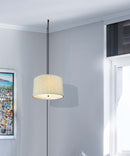 18"W 2 Light Swag Plug-In Pendant  Textured Oatmeal with Diffuser Black Cord 18"W 2 Light Swag Plug-In Pendant  Textured Oatmeal with Diffuser Black Cord