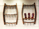 Wine Barrel Wall Mount Wine Rack Set - 2 Trio Pack Bottle & Glass Displays - Perfect Wine Barrel Decor for Wine Lovers Wine Barrel Wall Mount Wine Rack Set - 2 Trio Pack Bottle & Glass Displays - Perfect Wine Barrel Decor for Wine Lovers
