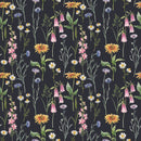 Hand-drawn Wildflowers on Dark Background Wallpaper Hand-drawn Wildflowers on Dark Background Wallpaper
