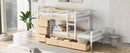 Twin over Twin Loft Bunk Bed with Drawers and Ladder, Natural Twin over Twin Loft Bunk Bed with Drawers and Ladder, Natural