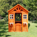 All Wooden Kids Playhouse with 2 windows and flowerpot holder,42"Lx46"x55"H,Golden Red All Wooden Kids Playhouse with 2 windows and flowerpot holder,42"Lx46"x55"H,Golden Red
