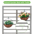 Raised Garden Bed with Trellis, Outdoor Wooden Planter Box for Climbing Plants, Vegetables, and Herb Growing Raised Garden Bed with Trellis, Outdoor Wooden Planter Box for Climbing Plants, Vegetables, and Herb Growing