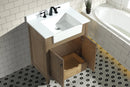Sally 30" Bathroom Vanity Weathered Fir Finish - White Engineered Countertop Sally 30" Bathroom Vanity Weathered Fir Finish - White Engineered Countertop