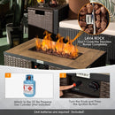 32" Propane Rattan Fire Pit Table Set W/ Side Table Tank & Cover (90165397) 32" Propane Rattan Fire Pit Table Set W/ Side Table Tank & Cover (90165397)