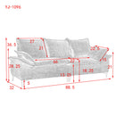 " 88.5 Modern Sailboat Sofa Dutch Velvet 3-Seater Sofa with Two Pillows for Small Spaces in Living Rooms, Apartments " 88.5 Modern Sailboat Sofa Dutch Velvet 3-Seater Sofa with Two Pillows for Small Spaces in Living Rooms, Apartments