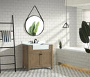 Sally 36" Bathroom Vanity Weathered Fir - White Engineered Countertop Sally 36" Bathroom Vanity Weathered Fir - White Engineered Countertop