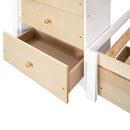 Twin over Twin Loft Bunk Bed with Drawers and Ladder, Natural Twin over Twin Loft Bunk Bed with Drawers and Ladder, Natural