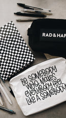 "Be Somebody" White Tyvek Zipper Pouch "Be Somebody" White Tyvek Zipper Pouch