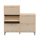 Walker Edison | Rattan 5 Door Shoe Rack Walker Edison | Rattan 5 Door Shoe Rack