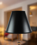 12"W x 10"H Bold Black with True Gold Lining Hard Back Empire Lampshade 12"W x 10"H Bold Black with True Gold Lining Hard Back Empire Lampshade