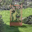 2-Pack Raised Garden Beds with Trellis, Outdoor Wooden Plant Box, and Plant Stand - Perfect for Vines and Flowers 2-Pack Raised Garden Beds with Trellis, Outdoor Wooden Plant Box, and Plant Stand - Perfect for Vines and Flowers