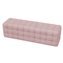 All Covered Velvet Upholstered Ottoman, Rectangular Footstool, Bedroom Footstool, No Assembly Required, Elegant and Luxurious, Pink All Covered Velvet Upholstered Ottoman, Rectangular Footstool, Bedroom Footstool, No Assembly Required, Elegant and Luxurious, Pink