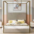Walker Edison | Queen Size Upholstery Canopy Platform Bed Walker Edison | Queen Size Upholstery Canopy Platform Bed