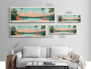 Alligator Lake Florida Framed Canvas Print, Panoramic Travel Poster, Pop Art, Midcentury Modern Wall Art, Scenic Bedroom Decor Alligator Lake Florida Framed Canvas Print, Panoramic Travel Poster, Pop Art, Midcentury Modern Wall Art, Scenic Bedroom Decor