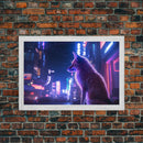 Alley Fox, Cyberpunk city, framed canvas print, urban decay art Alley Fox, Cyberpunk city, framed canvas print, urban decay art