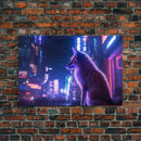 Alley Fox, Cyberpunk city, framed canvas print, urban decay art Alley Fox, Cyberpunk city, framed canvas print, urban decay art