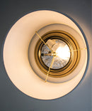 16"W Moderne Flush Mount Conversion Kit  Granite Gray Burlap Hardback Drum Lampshade 16"W Moderne Flush Mount Conversion Kit  Granite Gray Burlap Hardback Drum Lampshade