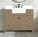 Sally 42" Bathroom Vanity Weathered Fir - White Engineered Countertop Sally 42" Bathroom Vanity Weathered Fir - White Engineered Countertop