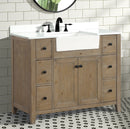 Sally 42" Bathroom Vanity Weathered Fir - White Engineered Countertop Sally 42" Bathroom Vanity Weathered Fir - White Engineered Countertop