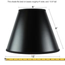 12"W x 10"H Bold Black with True Gold Lining Hard Back Empire Lampshade 12"W x 10"H Bold Black with True Gold Lining Hard Back Empire Lampshade