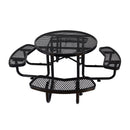 Large 46" Heavy Duty Round Outdoor Steel Picnic Table With Umbrella Hole (SAK96428) Large 46" Heavy Duty Round Outdoor Steel Picnic Table With Umbrella Hole (SAK96428)