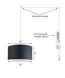 16"W 2 Light Swag Plug-In Pendant  Granite Gray with Diffuser White Cord 16"W 2 Light Swag Plug-In Pendant  Granite Gray with Diffuser White Cord