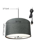 18"W 2 Light Swag Plug-In Pendant  Granite Gray with Diffuser Black Cord 18"W 2 Light Swag Plug-In Pendant  Granite Gray with Diffuser Black Cord