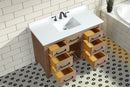 Lauren 48" Bathroom Vanity Weathered Fir - White Engineered Stone Countertop Lauren 48" Bathroom Vanity Weathered Fir - White Engineered Stone Countertop