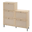 Walker Edison | Rattan 5 Door Shoe Rack Walker Edison | Rattan 5 Door Shoe Rack