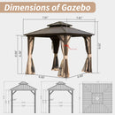 All-Season 8x8ft Hardtop Gazebo: Aluminum Frame, Double Roof, Curtains, & Netting for Protection from Sun, Rain, & Snow All-Season 8x8ft Hardtop Gazebo: Aluminum Frame, Double Roof, Curtains, & Netting for Protection from Sun, Rain, & Snow