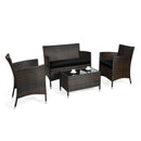 4PCS Outdoor Rattan Patio Furniture Set With Cushions & Coffee Table (SAK75463) 4PCS Outdoor Rattan Patio Furniture Set With Cushions & Coffee Table (SAK75463)