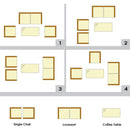 4PCS Outdoor Rattan Patio Furniture Set With Cushions & Coffee Table (SAK75463) 4PCS Outdoor Rattan Patio Furniture Set With Cushions & Coffee Table (SAK75463)