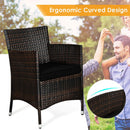4PCS Outdoor Rattan Patio Furniture Set With Cushions & Coffee Table (SAK75463) 4PCS Outdoor Rattan Patio Furniture Set With Cushions & Coffee Table (SAK75463)