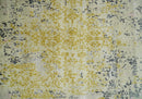 4x6 Fine Hand Knotted Gold, Gray and Ivory Modern Abstract Wool and SIlk Area Rug | AGR17 4x6 Fine Hand Knotted Gold, Gray and Ivory Modern Abstract Wool and SIlk Area Rug | AGR17