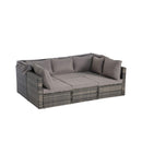 5 PCS Outdoor Patio Wicker Daybed Furniture Set With Retractable Canopy (SAK37816) 5 PCS Outdoor Patio Wicker Daybed Furniture Set With Retractable Canopy (SAK37816)
