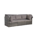 5 PCS Outdoor Patio Wicker Daybed Furniture Set With Retractable Canopy (SAK37816) 5 PCS Outdoor Patio Wicker Daybed Furniture Set With Retractable Canopy (SAK37816)