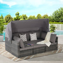 5 PCS Outdoor Patio Wicker Daybed Furniture Set With Retractable Canopy (SAK37816) 5 PCS Outdoor Patio Wicker Daybed Furniture Set With Retractable Canopy (SAK37816)