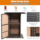 5 PCS Patio Rattan Bar Table Stool Set With Hidden Storage Shelf & Cushions (SAK14645) 5 PCS Patio Rattan Bar Table Stool Set With Hidden Storage Shelf & Cushions (SAK14645)