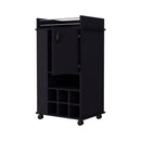 Allandale 1-Door Bar Cart with Wine Rack and Casters Black Allandale 1-Door Bar Cart with Wine Rack and Casters Black