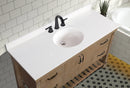 Marina 55" Bathroom Vanity Weathered Fir Finish - White Engineered Stone Countertop Marina 55" Bathroom Vanity Weathered Fir Finish - White Engineered Stone Countertop