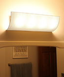 Moderne Vanity Light Cover Conversion Kit, 20"W White Textured Fabric Shade - DIY Upgrades Hollywood Lights (No Wiring) Moderne Vanity Light Cover Conversion Kit, 20"W White Textured Fabric Shade - DIY Upgrades Hollywood Lights (No Wiring)